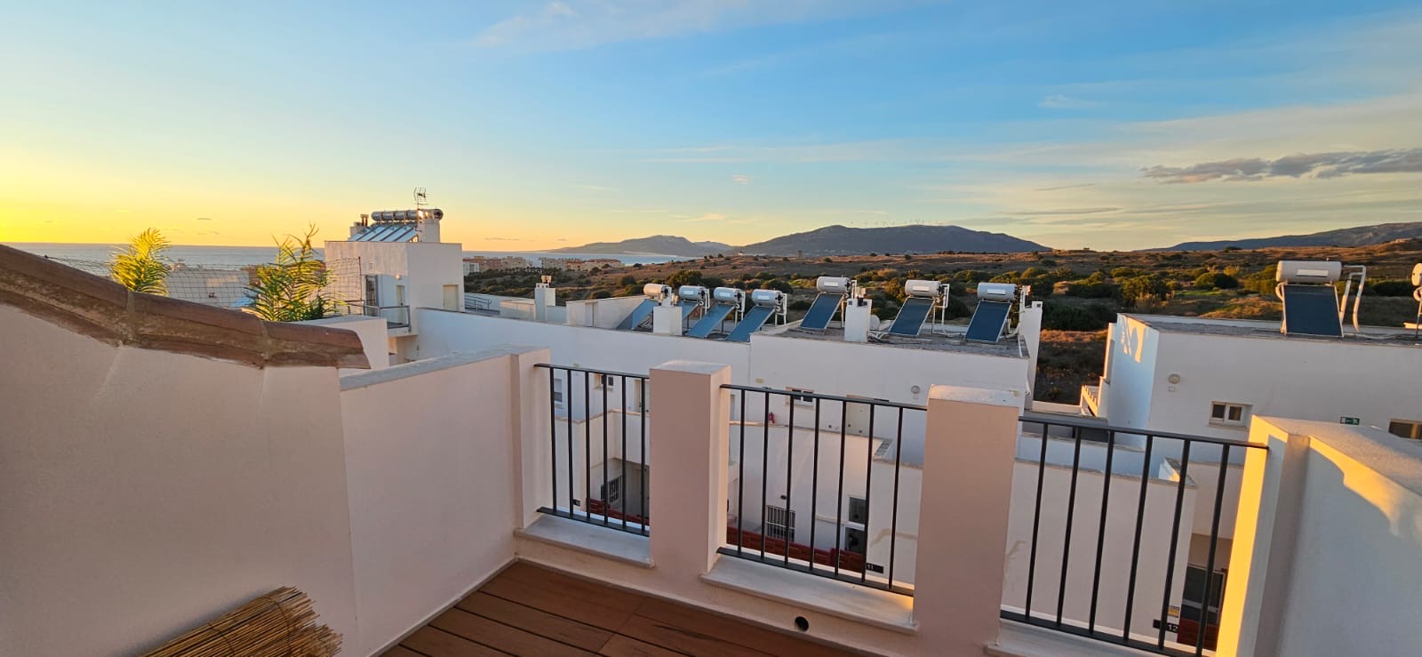 Panoramic terrace with sea views overlooking Los Lances Beach and the Strait of Gibraltar in Tarifa
